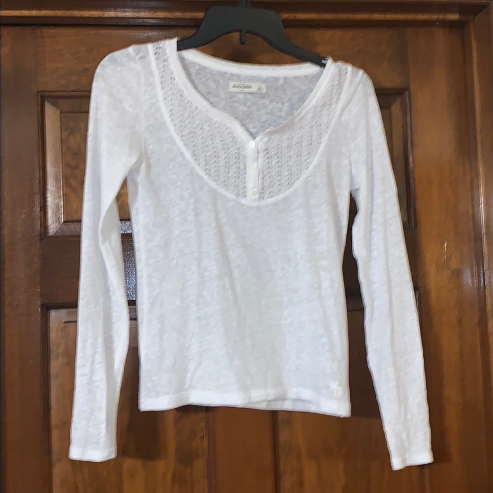 Abercrombie Kids Girls’ L White Long Sleeve Shirt